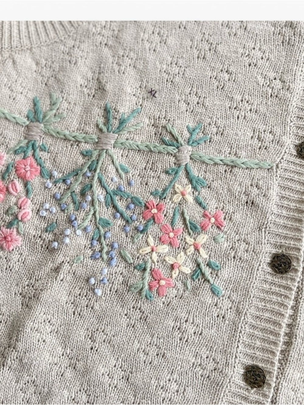 Vintage 2pc Northern Reflections Tan Embroidered Sweater Vest Long Sleeve Shirt - Picture 11 of 13